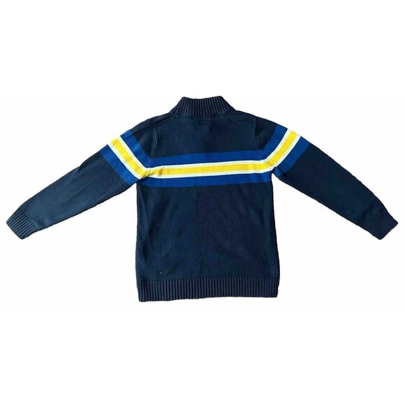 Boy’s Oshkosh B'gosh 1/4 Zip Pullover Knit Sweater  Blue Yellow Size 10 - Picture 4 of 4